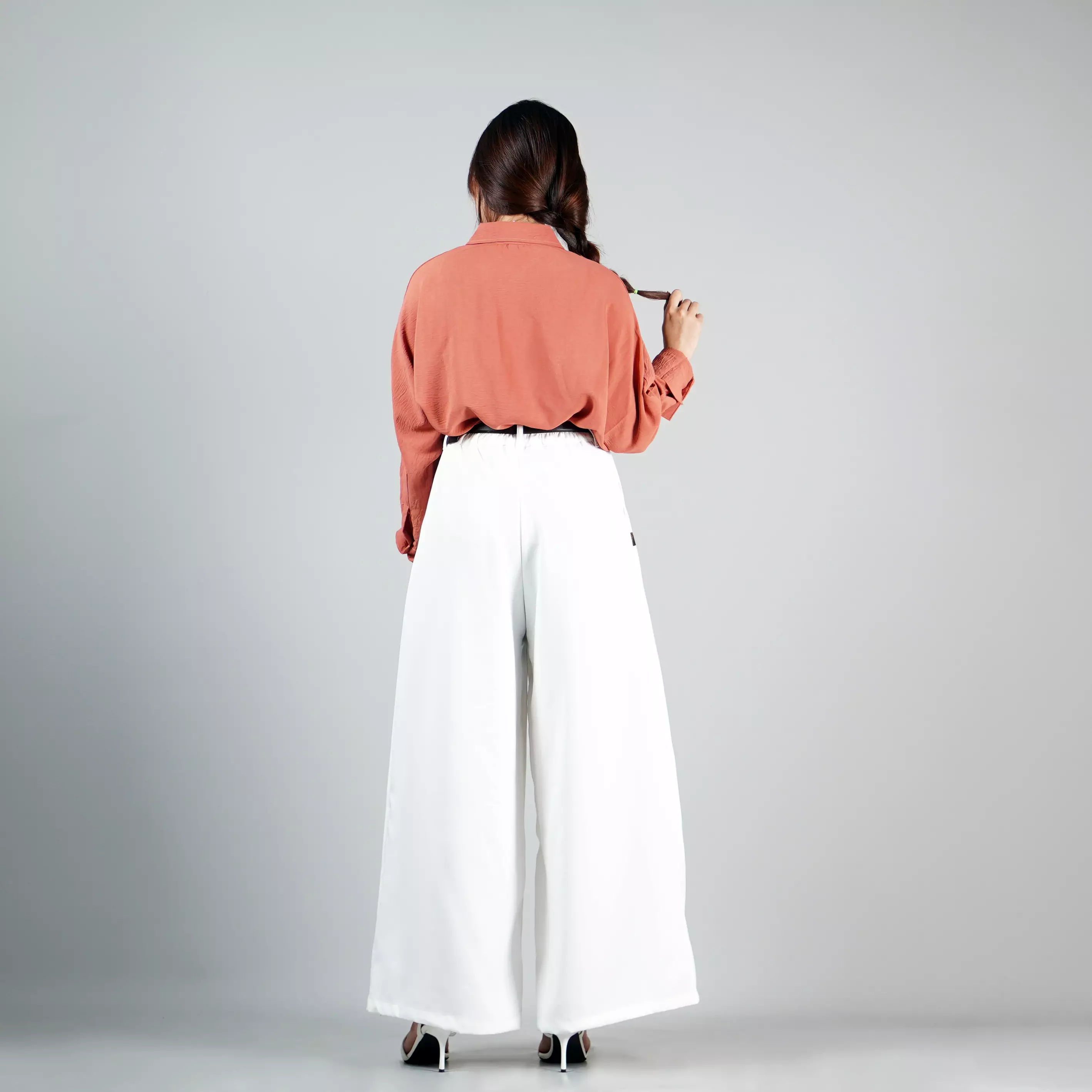 LENA PANTS Cullote Pants Baggy Pants Celana Kulot Baggy Wanita Gaya Korea - PUTIH