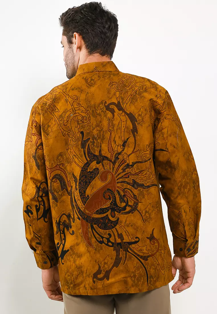 BATIK TALENTA EXCLUSIVE Lengan panjang dobby SOGAN YELLOW 01