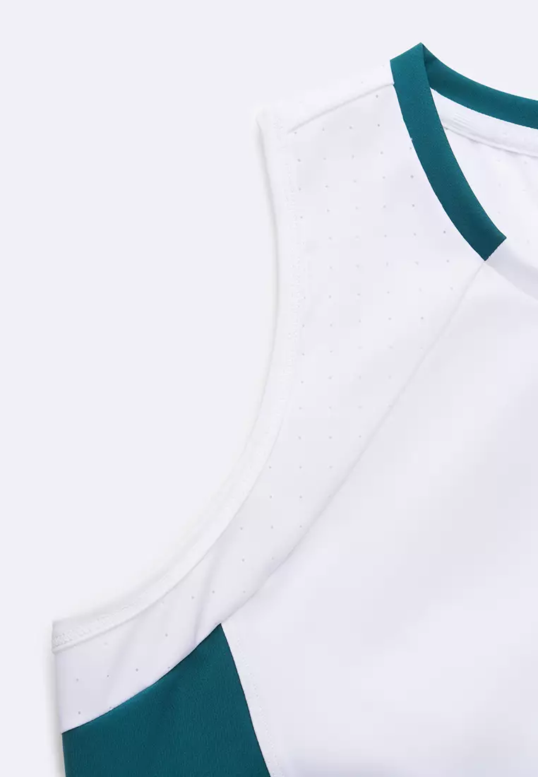 女裝 K-SWISS LOGO 拼色網球風透氣背心