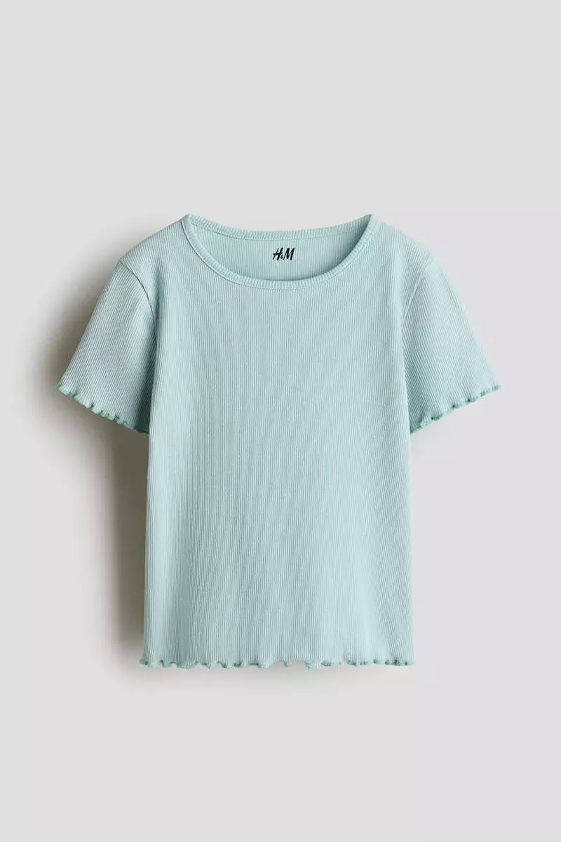 Overlocked ribbed T-shirt