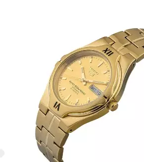 Jam Tangan Pria Seiko 5 Sports SNK352K1 SNK352K1X1 Strap Stainless Steel Gold Color Gold Dial Original Garansi Resmi