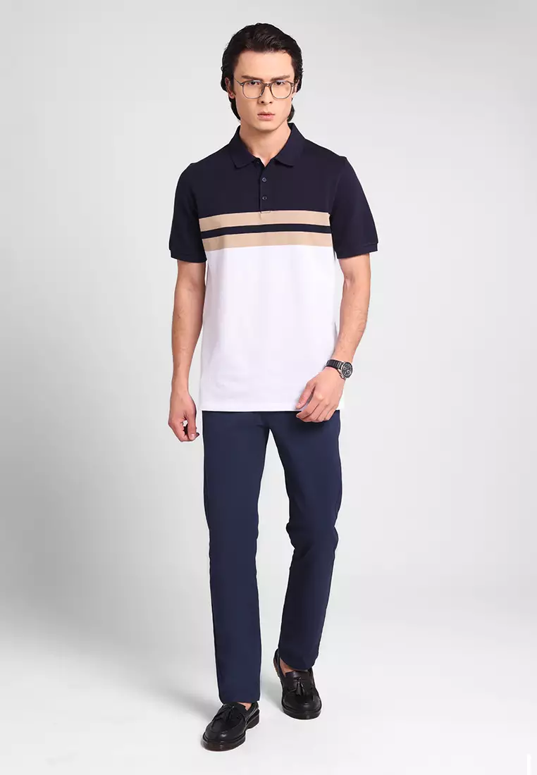 MANZONE - Kaos Polo Lengan Pendek Pria Peter 03 Slim Fit - Beige Warna Beige