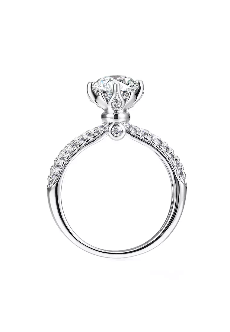 Berlian Moissanite Corinne Ring [GRA CERTIFICATE MOISSANITE DIAMOND] - Cincin Moissanite Diamond 1,2CT 925 Silver Celesta by Her Jewellery