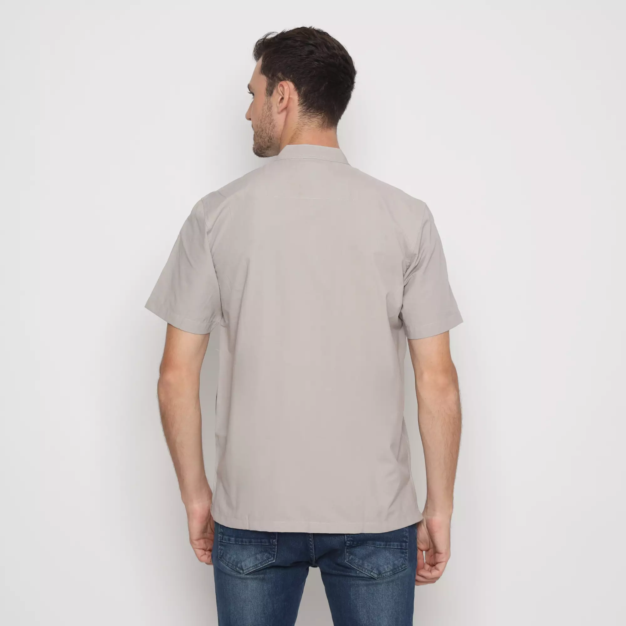 Platini Kemeja Koko Pria Lengan Pendek Katun Abu 931232