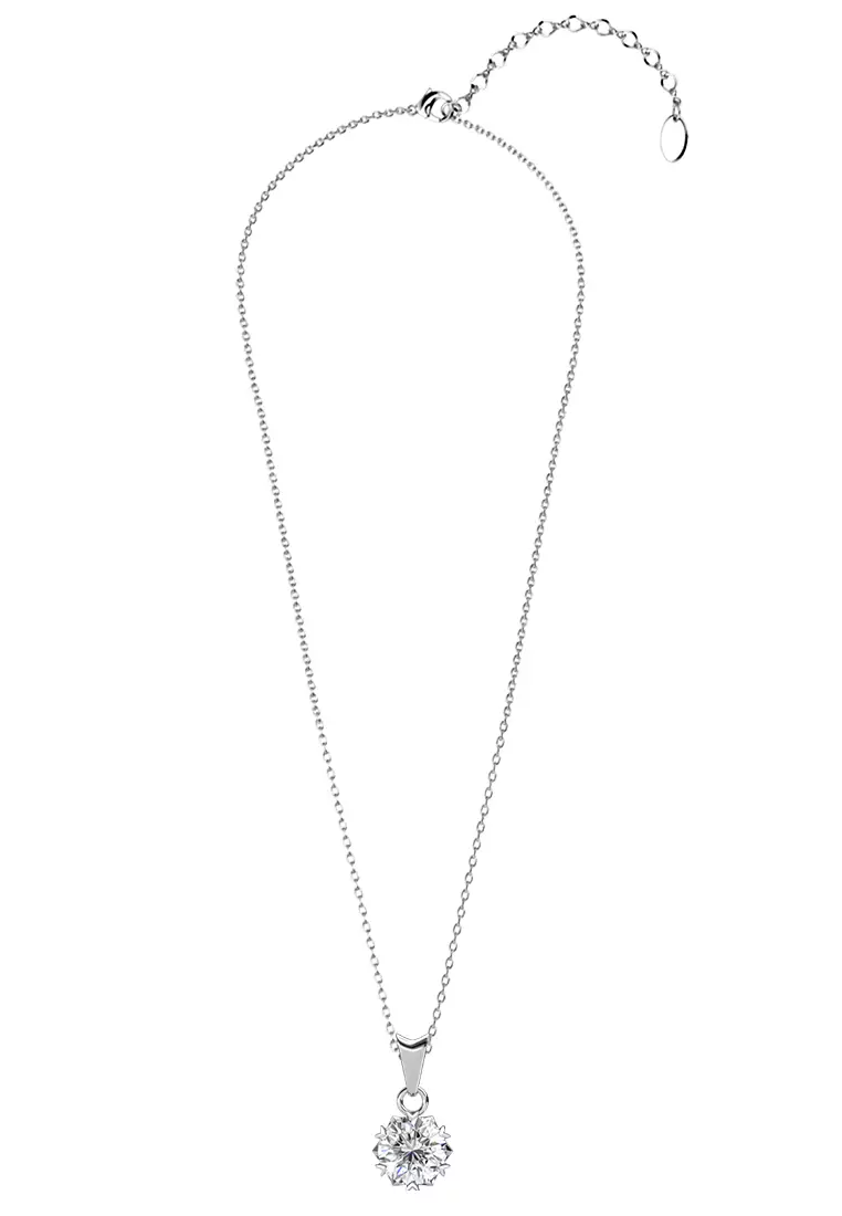 Berlian Moissanite Le Fond Set Pendant & Earring [GRA CERTIFICATE MOISSANITE DIAMOND] - Anting Kalung Moissanite Diamond with 925 Silver by Her Jewellery