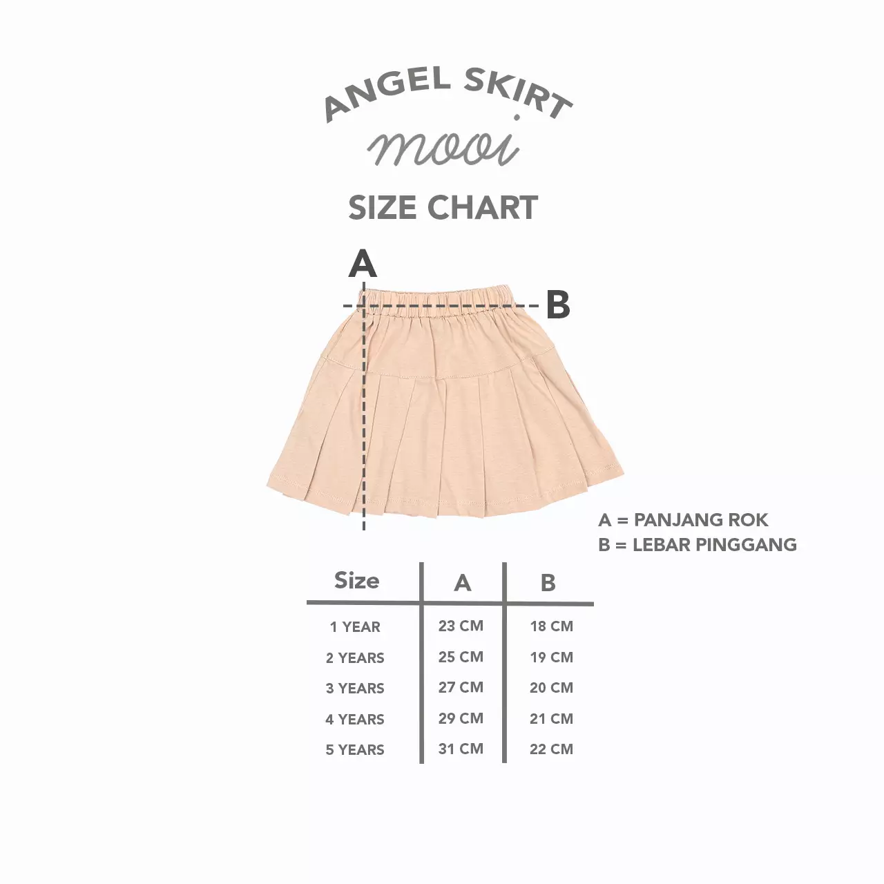 Mooi Rok Anak Perempuan Angel Skirt - Sand