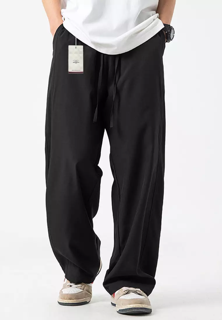VANSA Unisex Ice Silk Cool Thin Slightly Wide Casual Pants VCU-P-2280