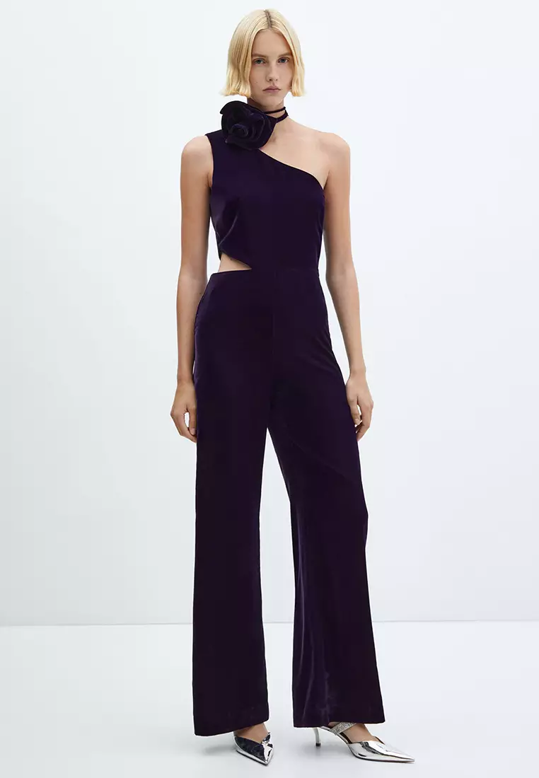 Maxi Flower Velvet Jumpsuit