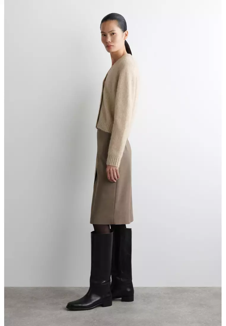 CROPPED ALPACA-BLEND CARDIGAN