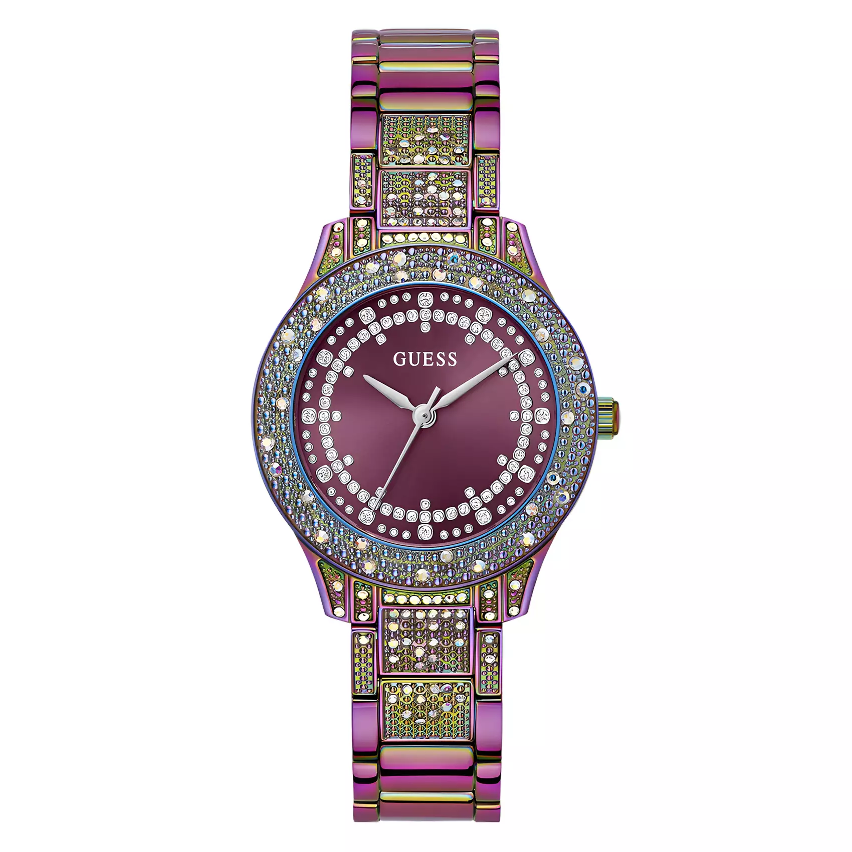Guess Ladies Watch Iridescent Purple - Jam Tangan Analog Wanita - All Stainless Steel -  GW0746L3