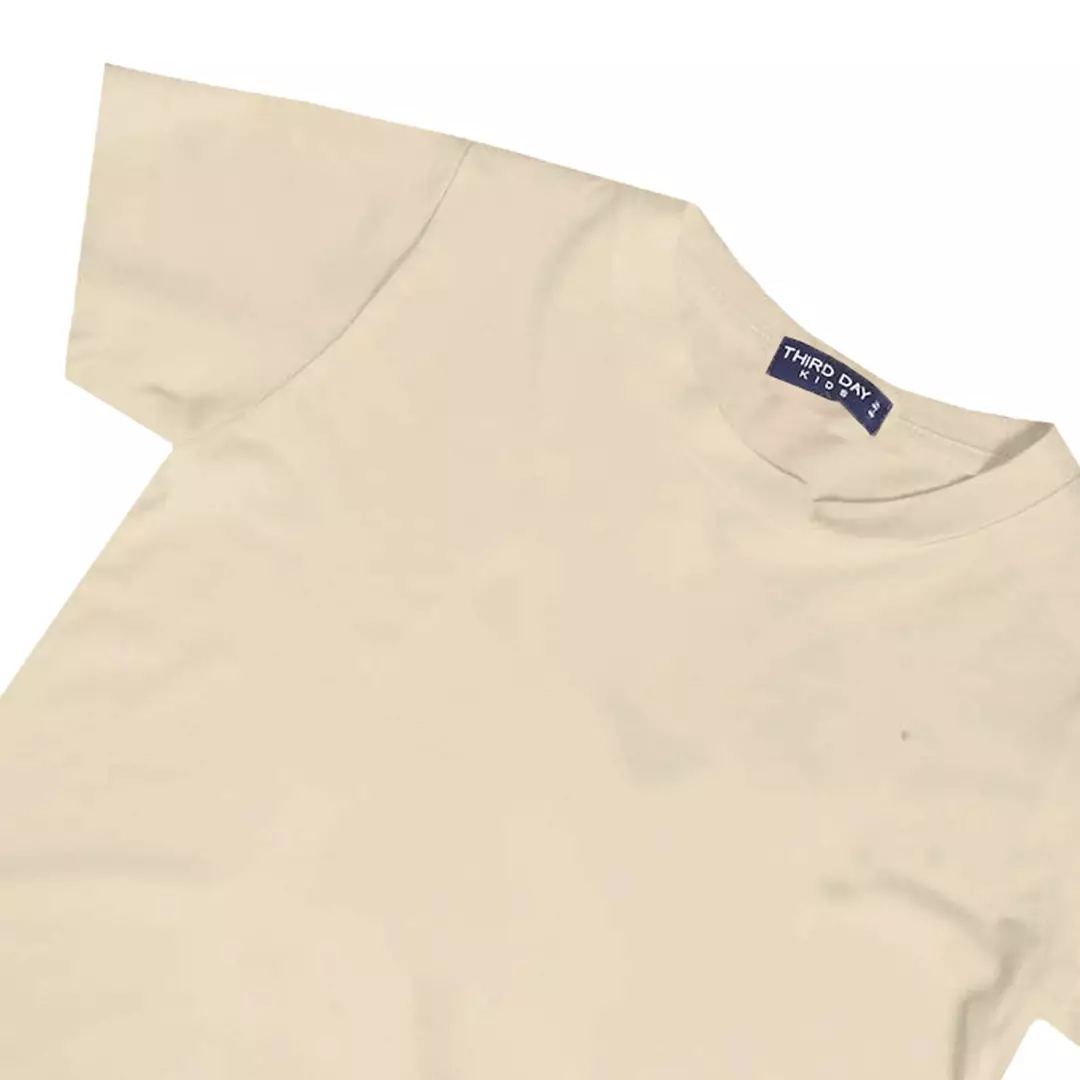 KU116 kaos anak boy girl polos cream