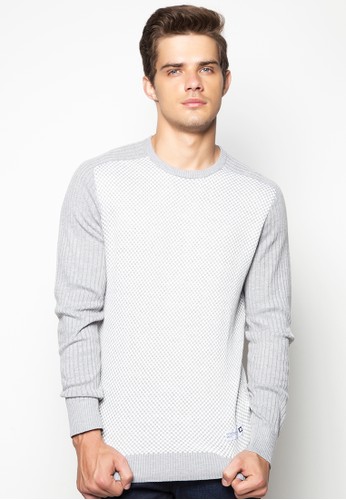 Flatknit Pullover with Jacquard Combination
