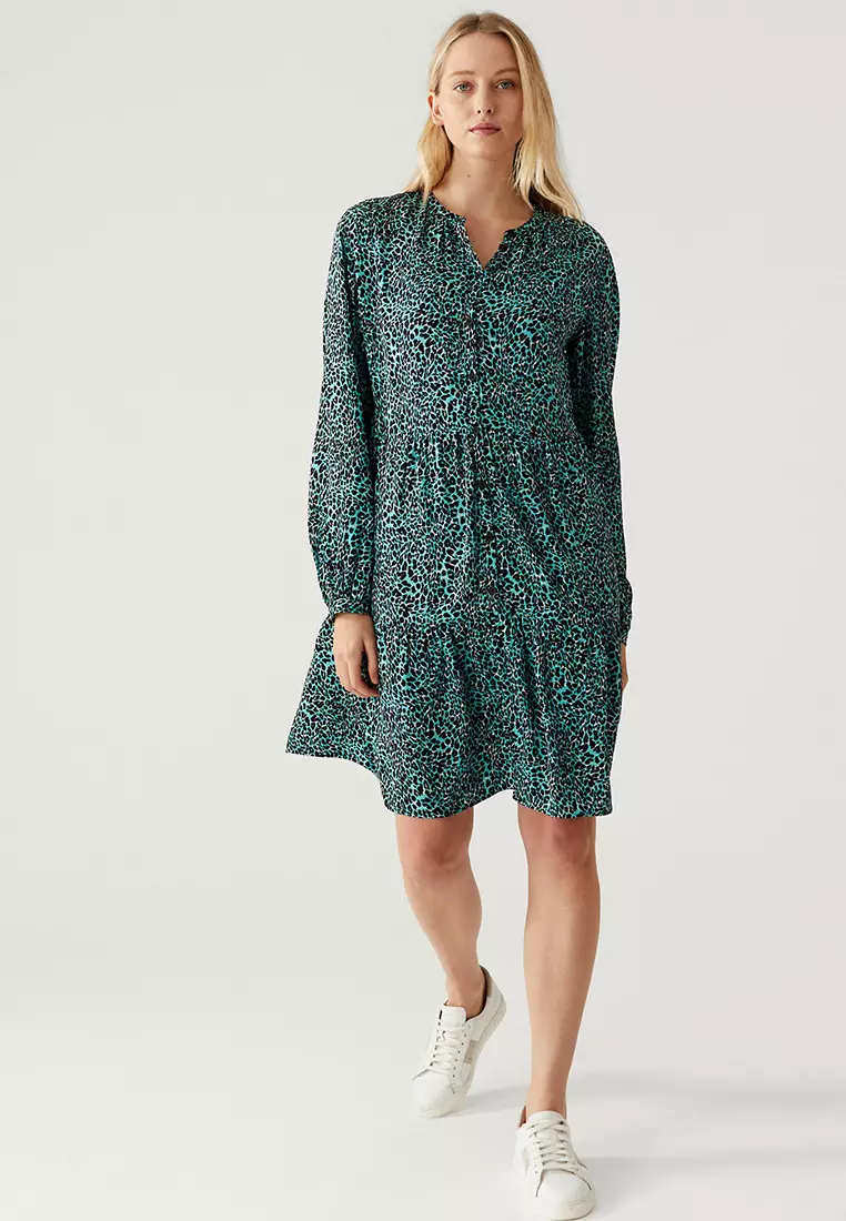 Jual Marks & Spencer Printed Knee Length Shirt Dress Original 2024