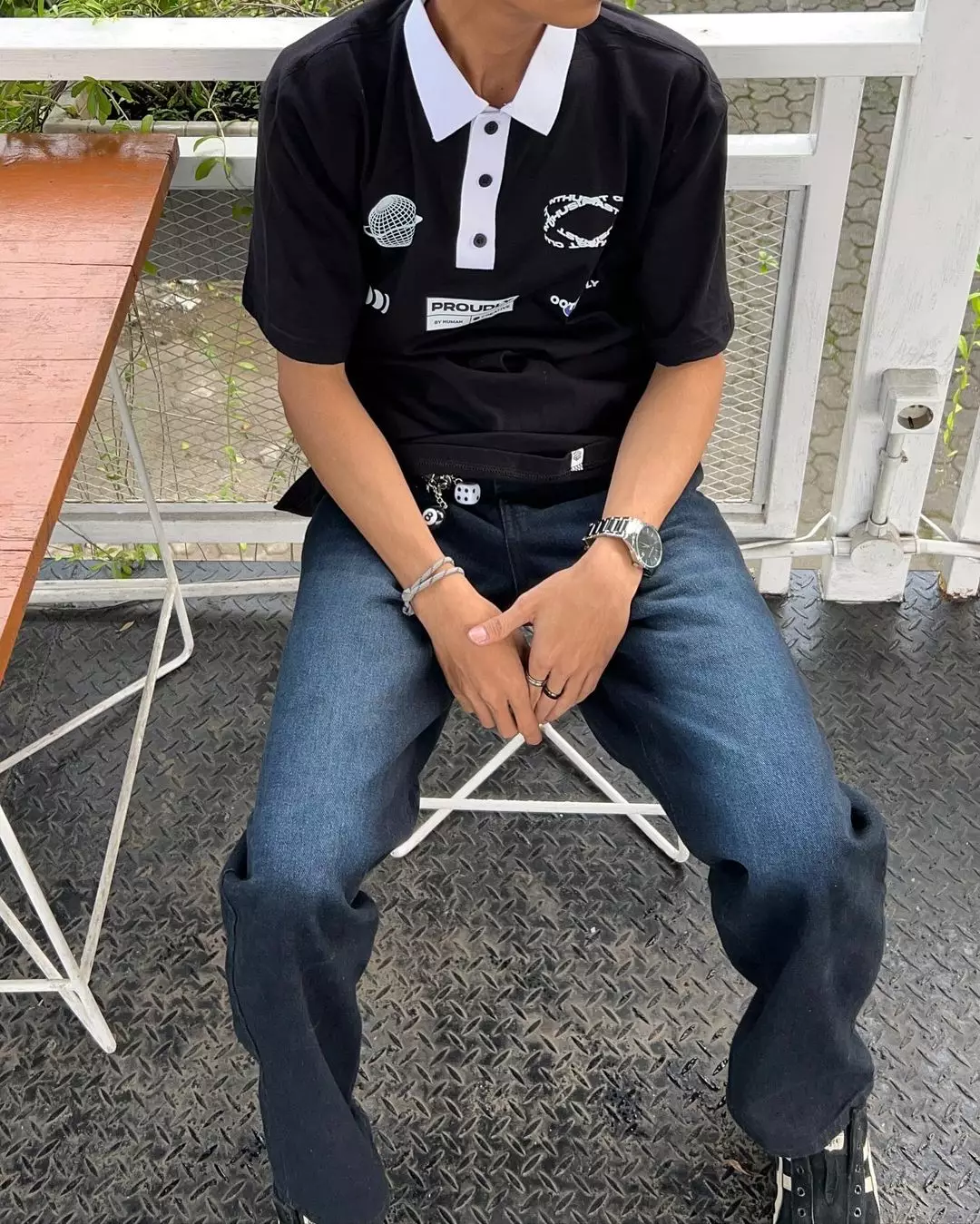 OOTDSUPPLY Oversize Polo Shirt Enthusiast Univercity White Collar l Kaos Polo Pria dan Wanita OVZ-PS018