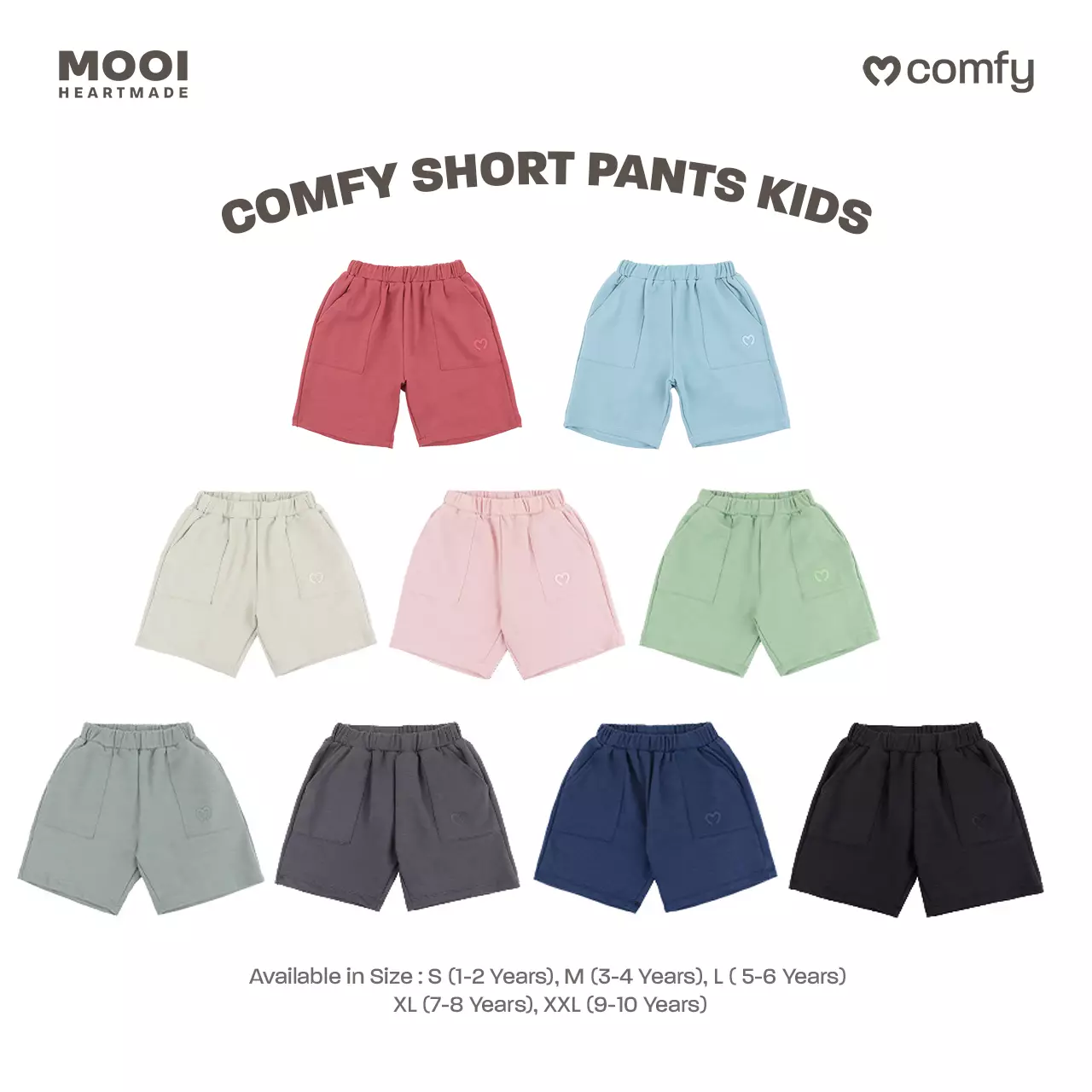 Mooi Celana Pendek Anak Comfy Short Pants Kids - Red Clay
