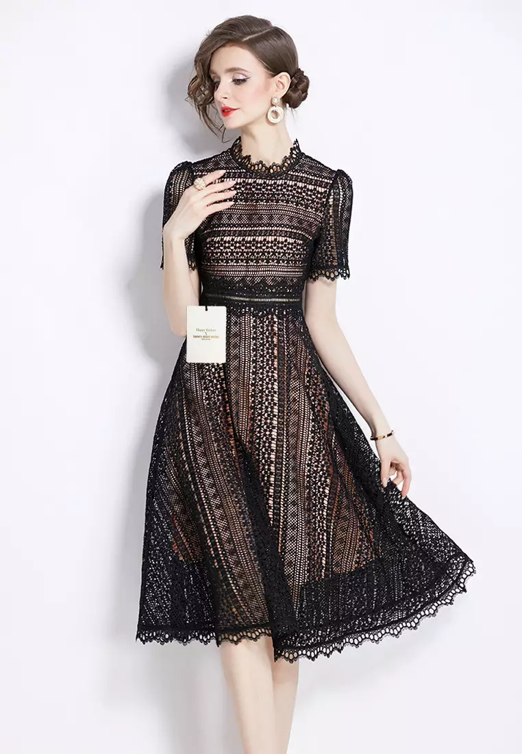 Twenty Eight Shoes Stand Collar Lace Dress ZHY533-609 2024 | Buy Twenty ...