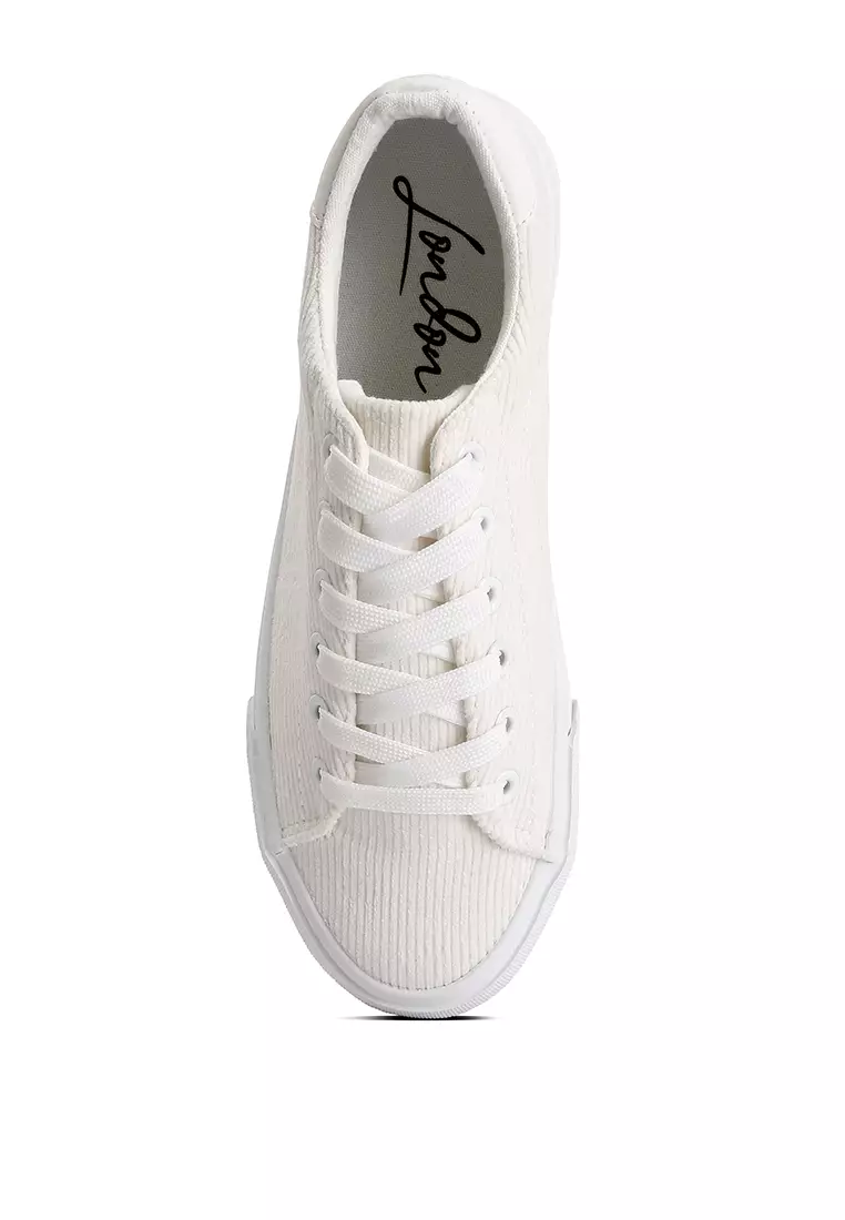 White canvas clearance flatforms