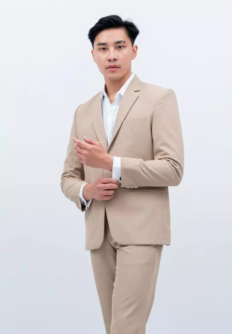 Houseofcuff Jas Set Celana Formal Blazer Krem Formal Pria Jas Nikah