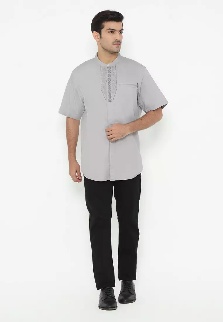 POLICE Kemeja Koko Border Regular Fit Pria