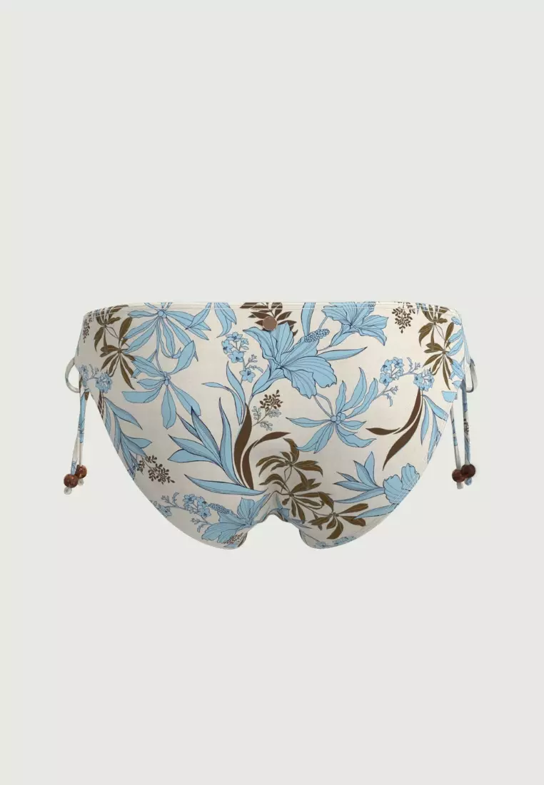 Wild Hibiscus Cool Coconut Ruched Side Tie Pant