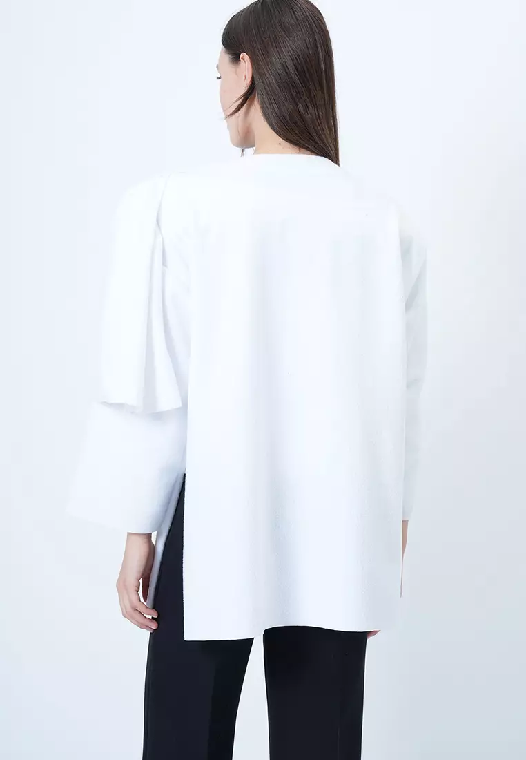 Shawl Detailed Fleece Jacket