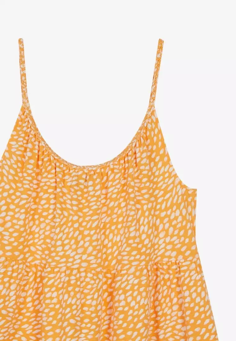 Braided-Strap Tiered Mini Swing Dress for Women