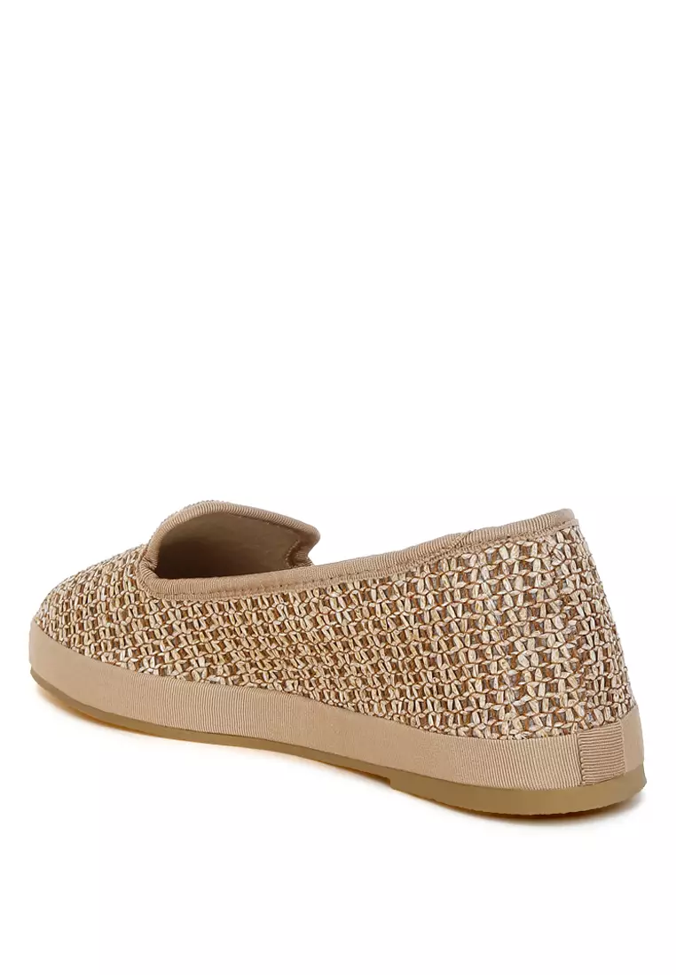 Round Toe Slip-On Sneakers In Brown