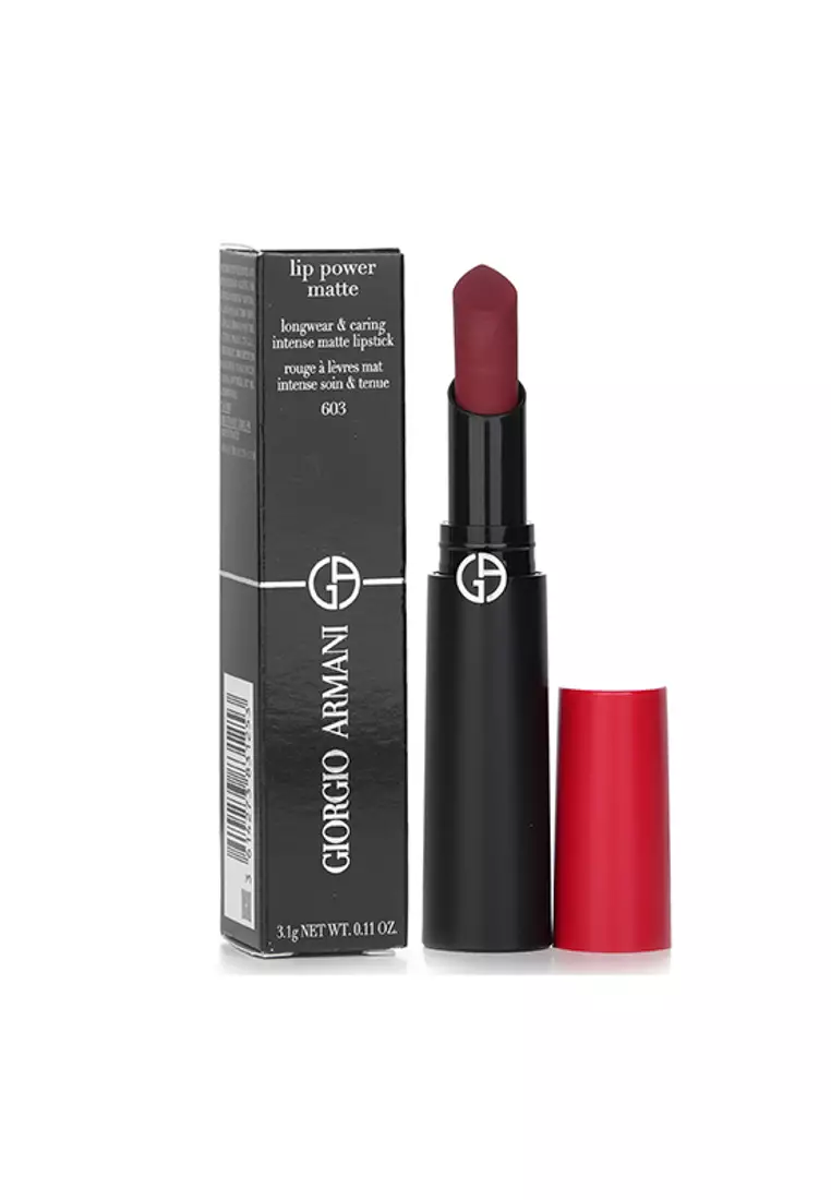 Giorgio Armani - Lip Power Matte Longwear & Caring Intense Matte Lipstick - # 603 Dramatic 3.1g/0.11oz
