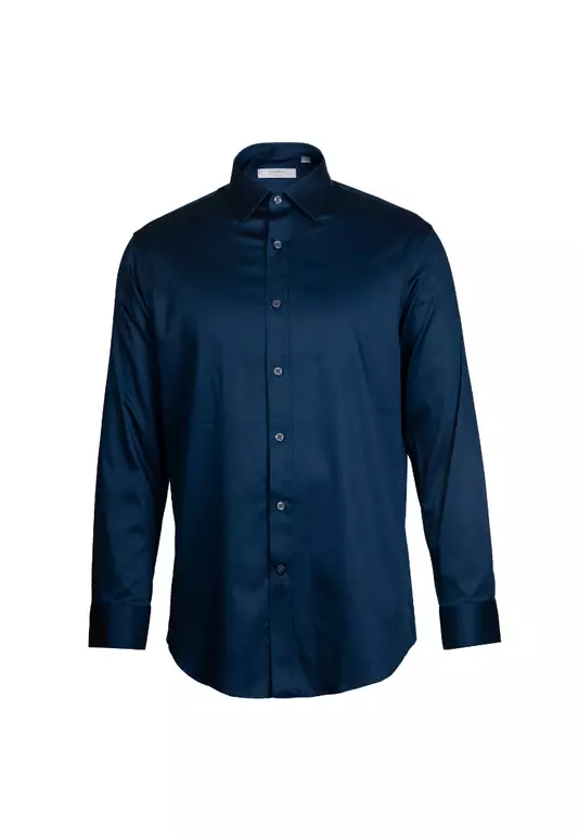 [ONLINE EXCLUSIVE] Goldlion Business Regular Fit Long-Sleeved Shirt - Navy