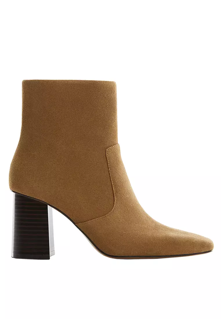 Discount on Mango  shoes - SKU: Leather Ankle Boots Block Heels