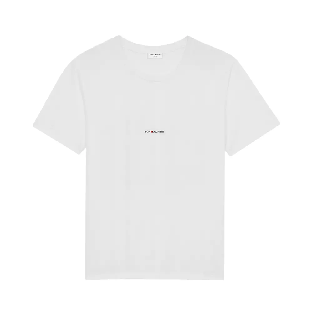 【SAINT LAURENT】logo T-Shirt/WH Saint Laurent logo-print T-shirt | White | FARFETCH