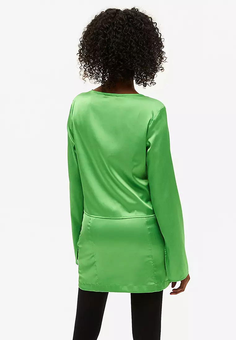 Buy Monki Front Tie Satin Blouse 2023 Online | ZALORA Philippines