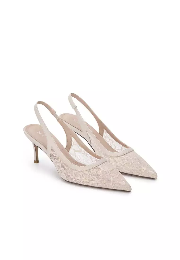 Mesh on sale slingback heels