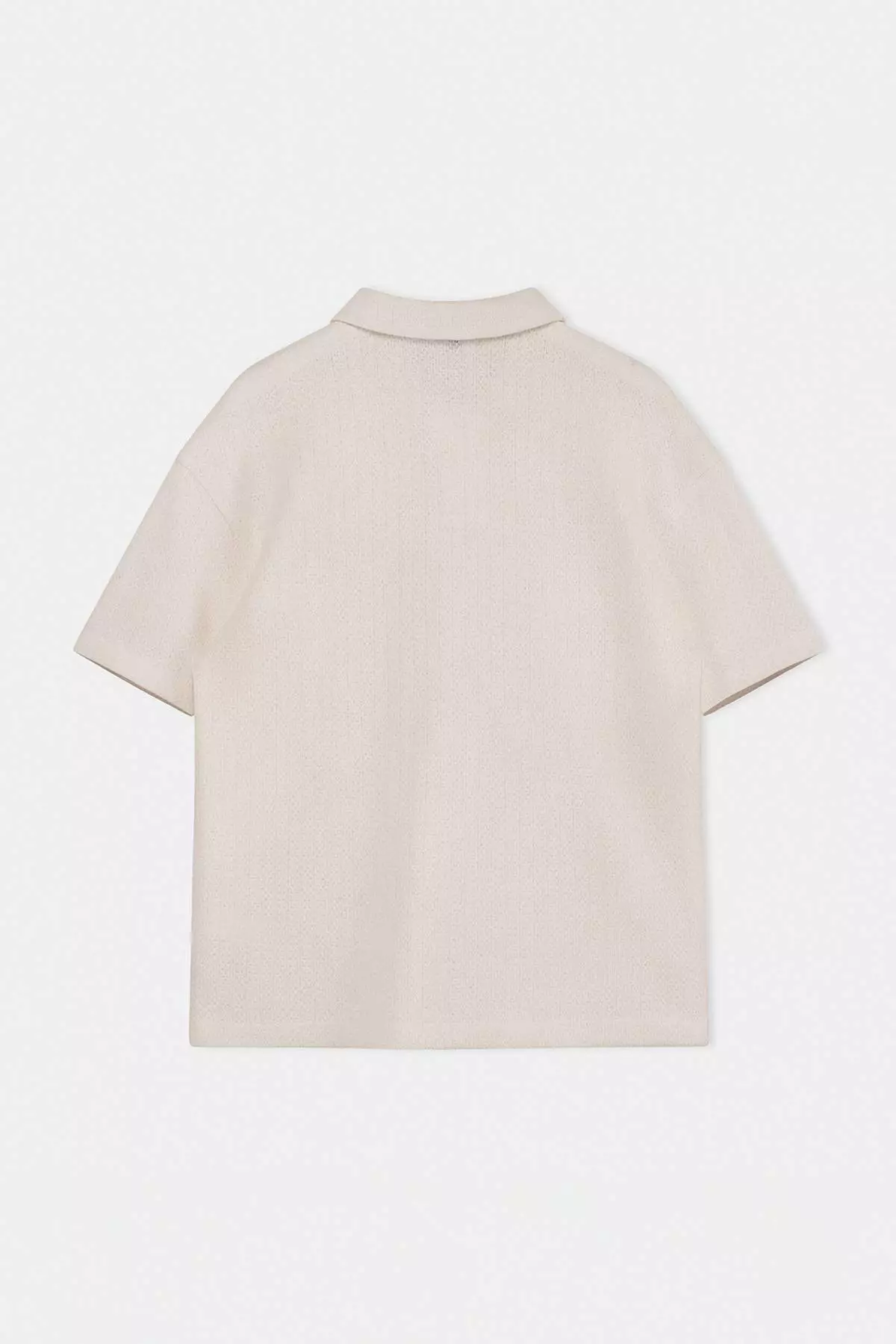 Buy Trendyol Ecru Oversized /Wide Cut Textured Polo Neck T-Shirt ...