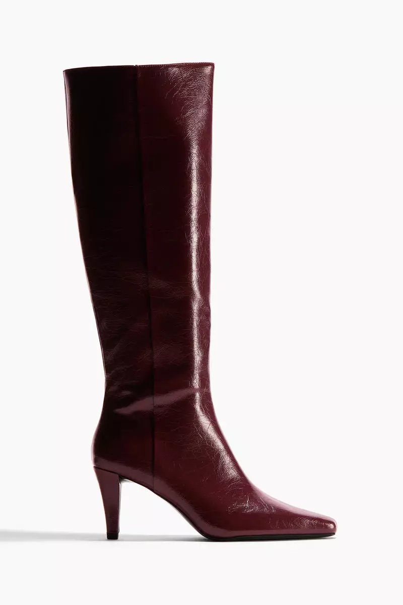 Heeled knee-high boots