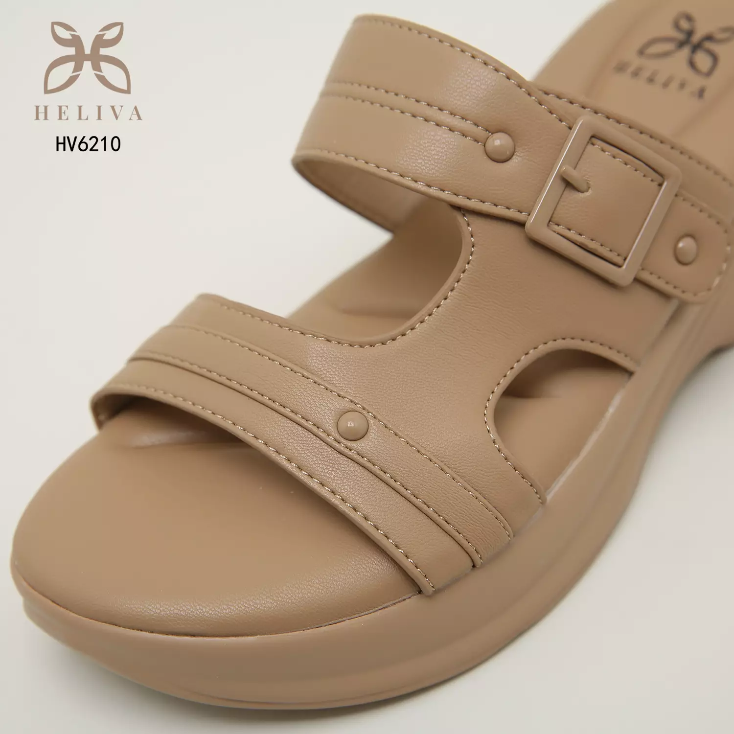 Heliva Julia Slide Slip On Wedges Double Strap Sol 5 cm