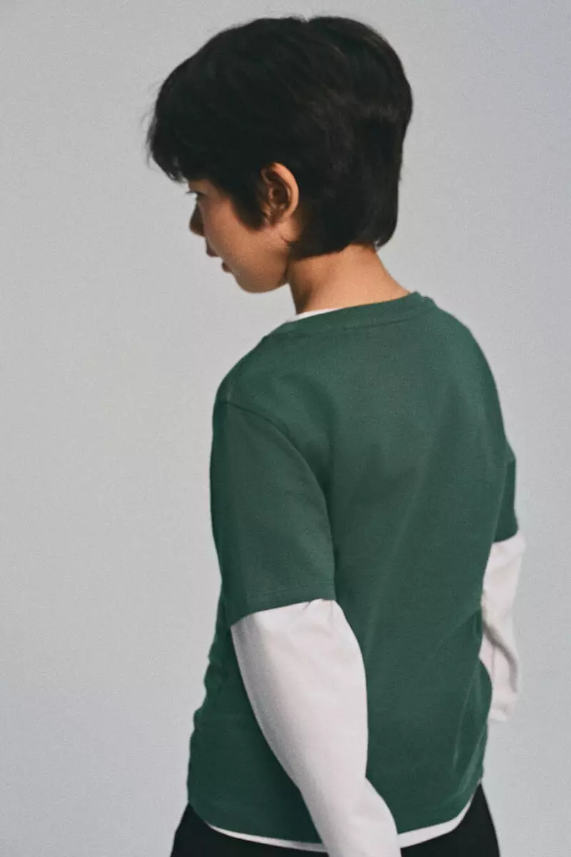 Print-motif cotton T-shirt