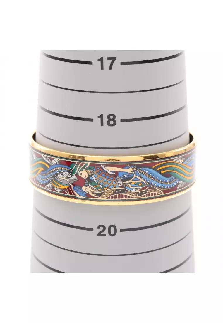 Pre-Loved Hermès Email GM bangle GP Cloisonne gold multicolor