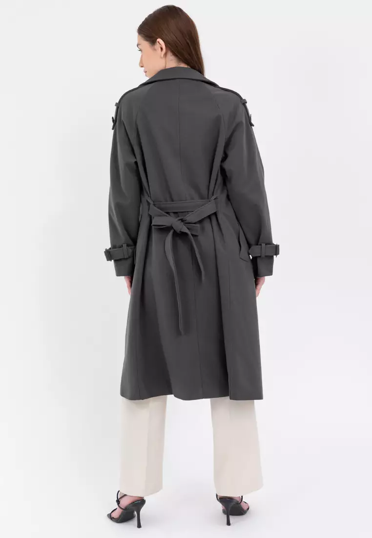 Double Breasted Belted Trench Coat