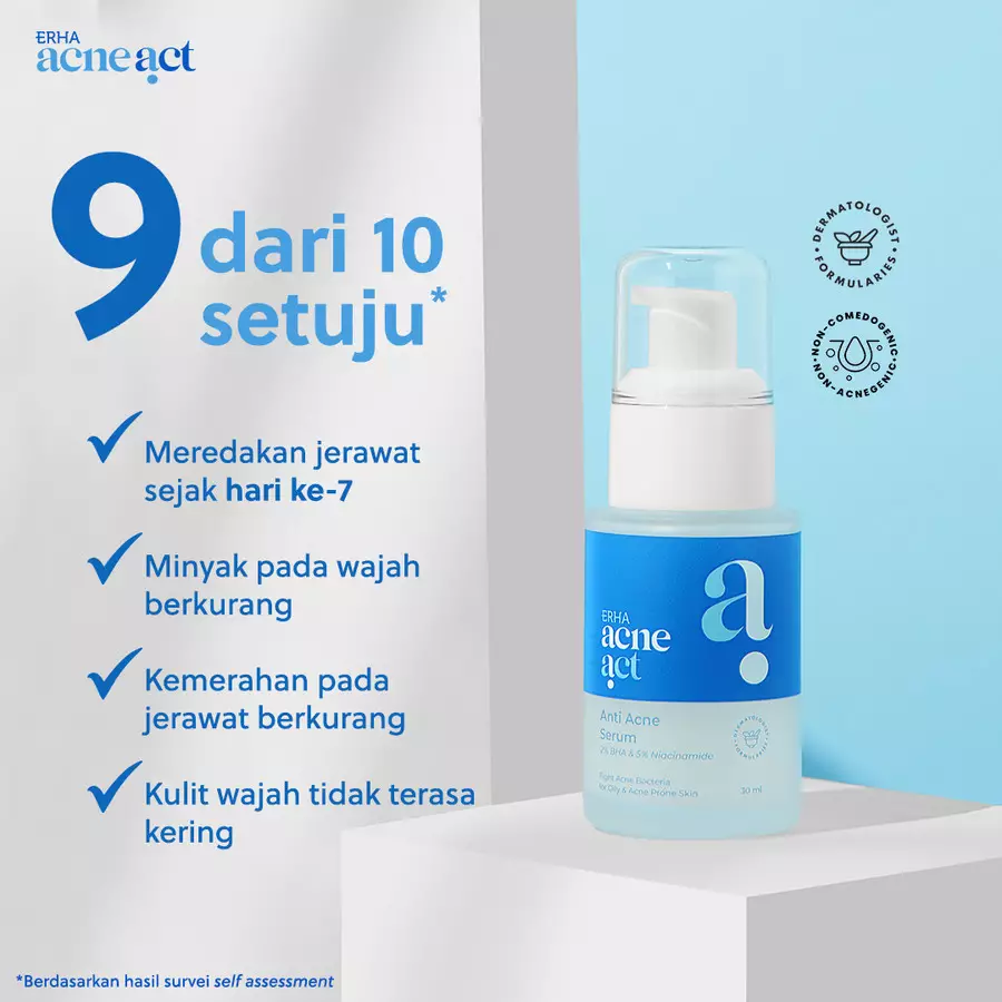 ERHA Acneact Anti Acne Serum 30ml - Serum Kulit Minyak dan Jerawat | Salicylic Acid | Niacinamide