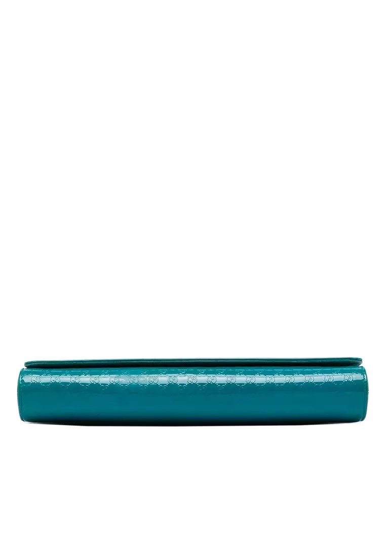Pre-Loved Gucci Microguccissima Patent Broadway Clutch
