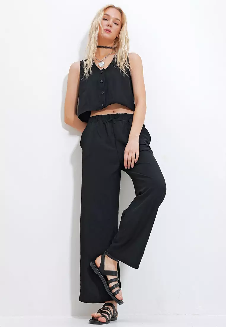 Crop Top and Pants Set