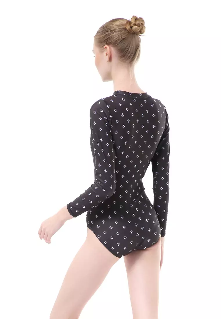 Feruza Baju Renang Wanita Rashguard Long Sleeve Desain Stylish - Black
