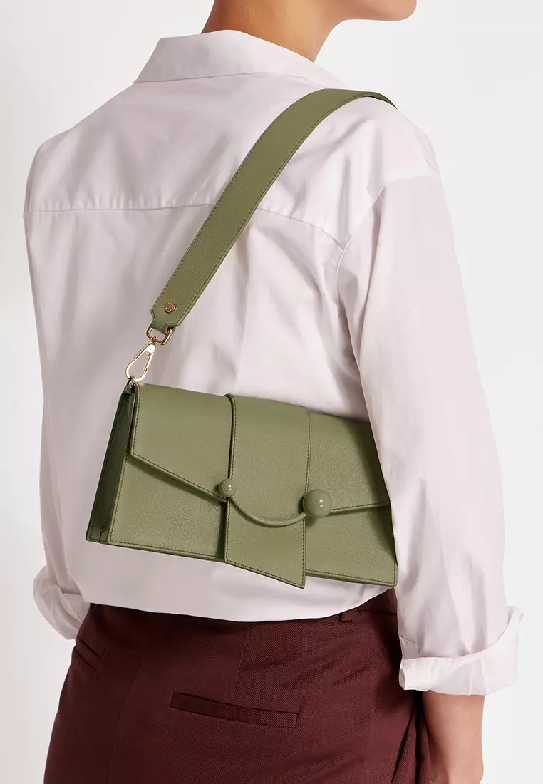 Buy Strathberry MINI CRESCENT CROSSBODY BAG - PISTACHIO COATED HARDWARE ...