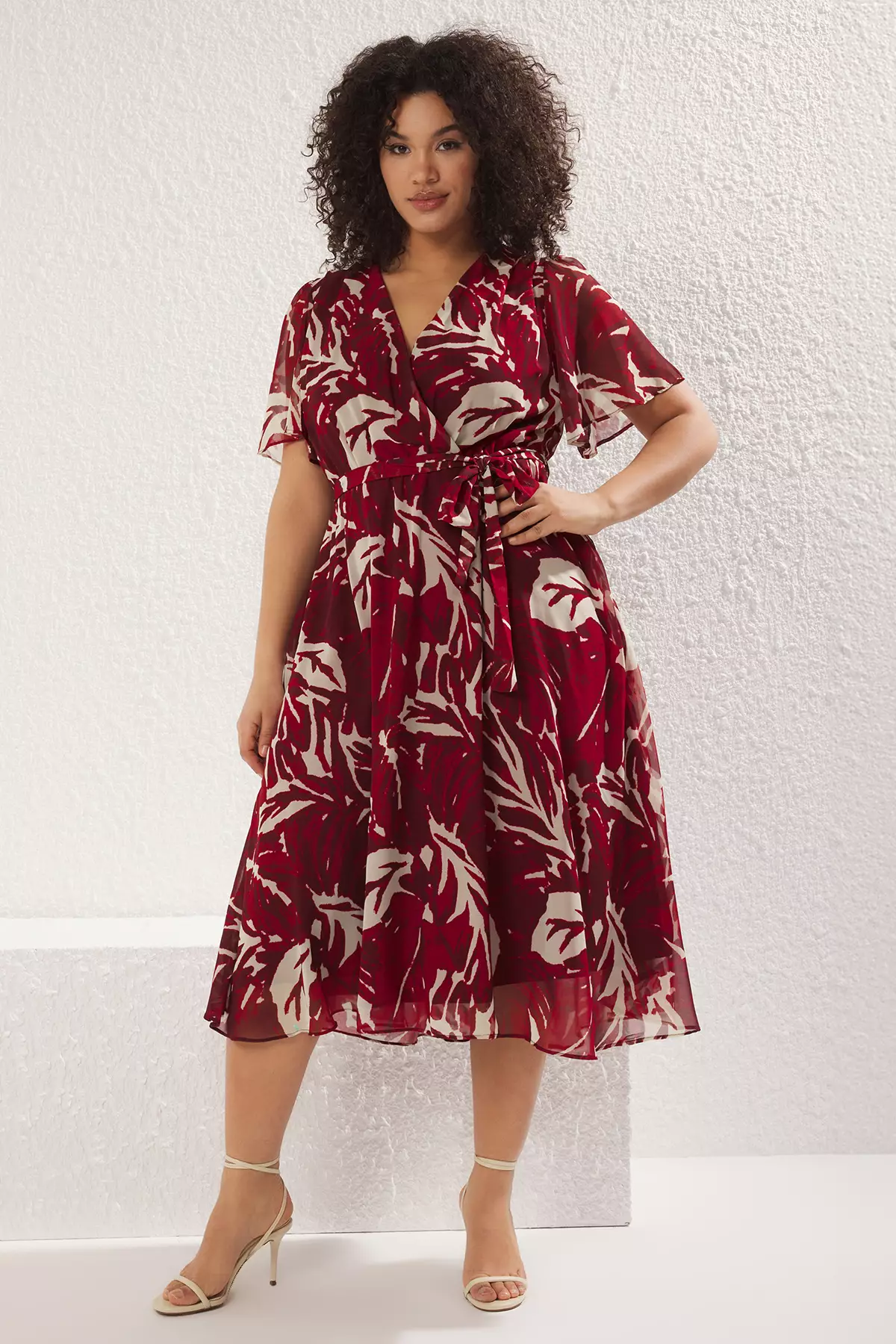 Plus Size Printed Chiffon Dress