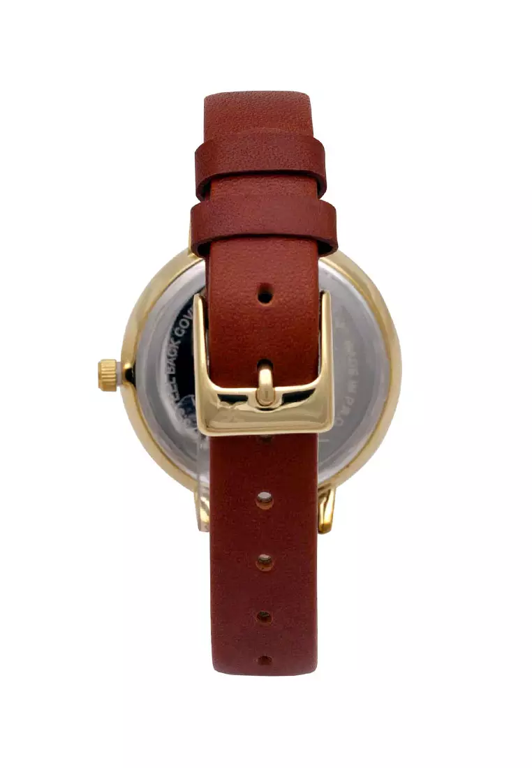 Daniel Klein Jam Tangan Wanita - Red Rosegold White - Leather Strap - DK12028-4