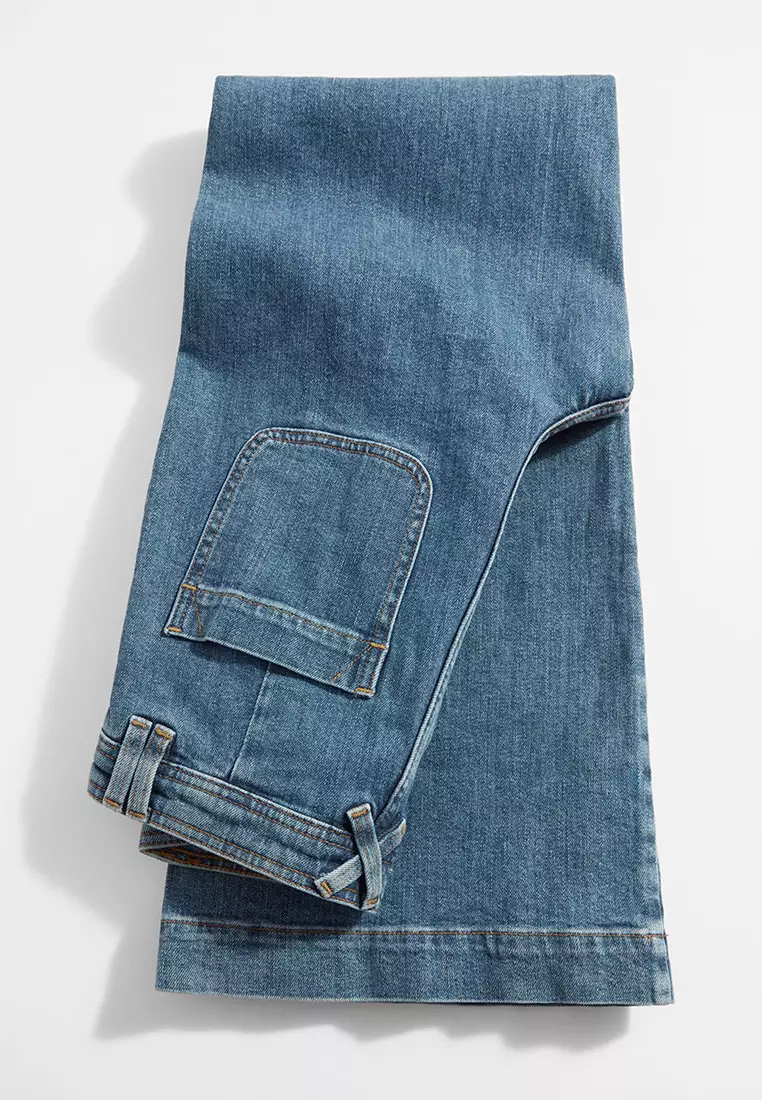 [OPEN YY] PATCHWORK EFFECT LOOSE BOOTCUT★新作・25SS★韓国★ OPEN YY] PATCHWORK EFFECT LOOSE BOOTCUT