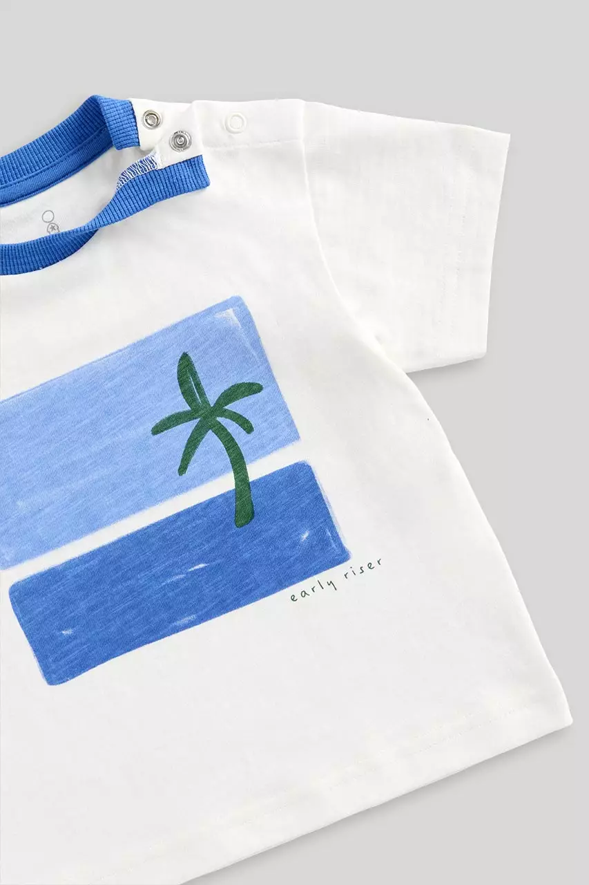 Mothercare Palm Tree T-Shirt - Kaos Bayi Laki-laki (Putih)