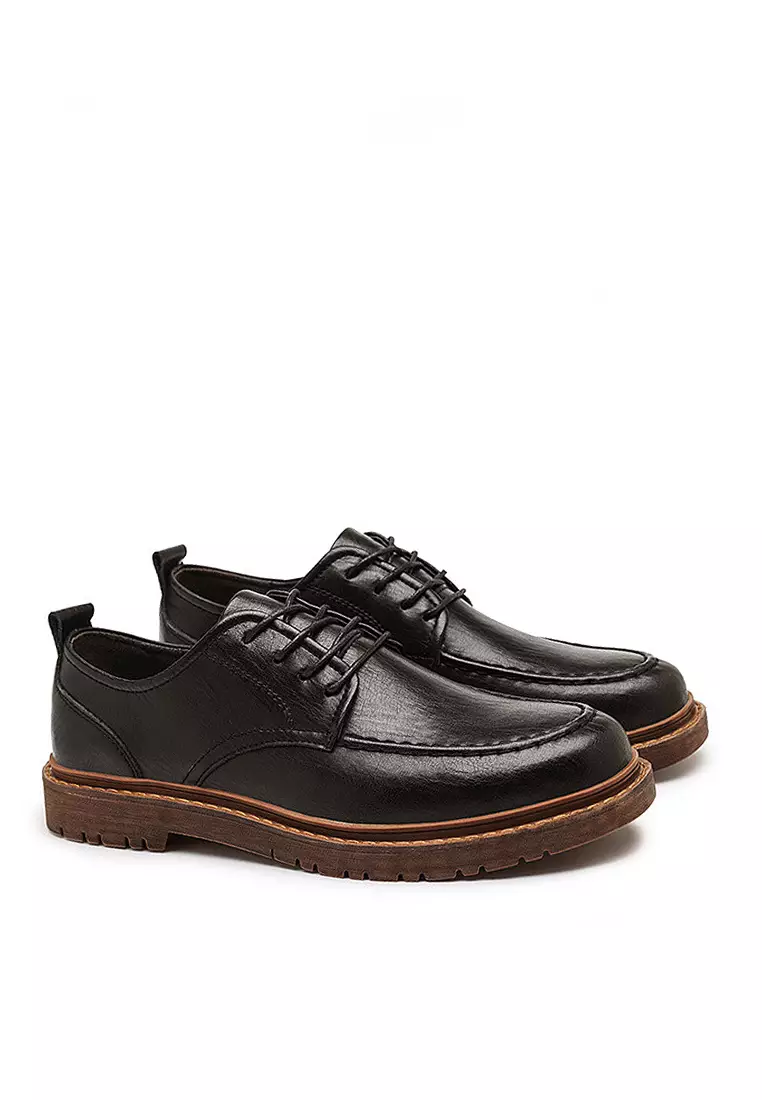 Mens leather lace up on sale casual shoes