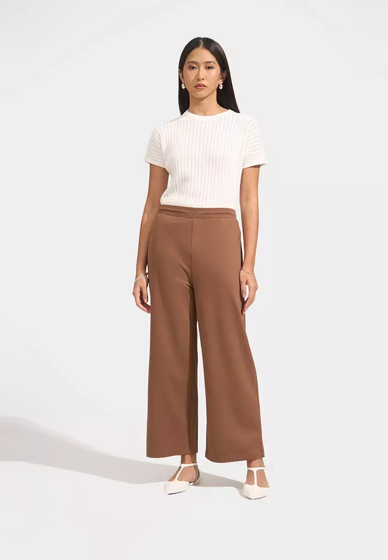 Cozy: Straight Pull Up Trousers